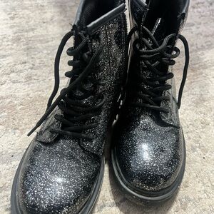 Dr. Martens Kids Black Sparkle Boots